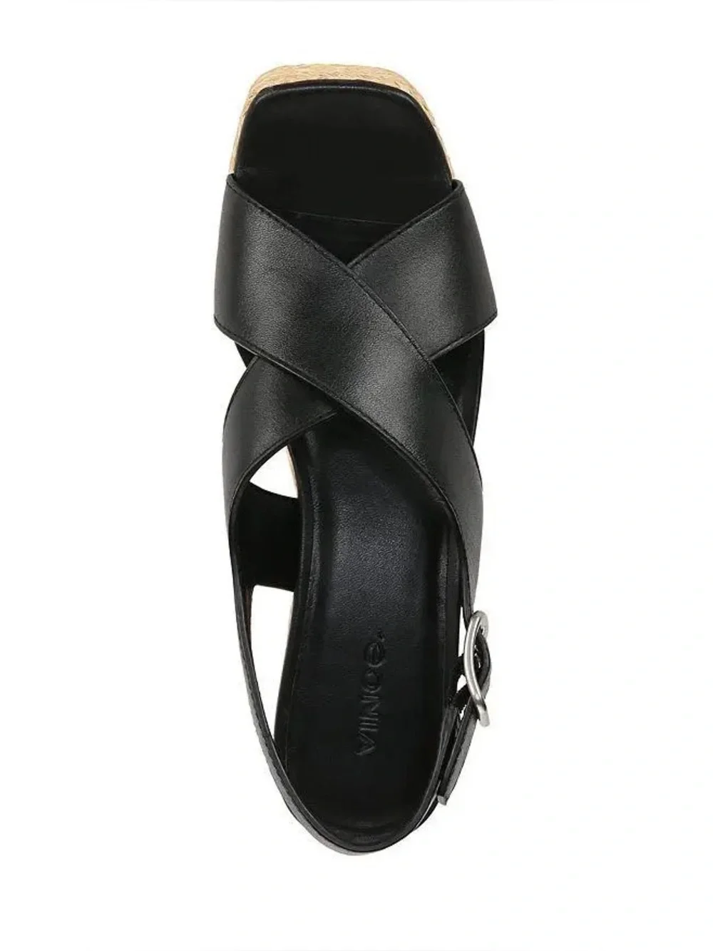 NEW Vince Clementine Black Leather Platform Sandals, Size 9